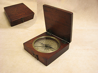 Georgian mahogany cased pocket compass circa 1820
